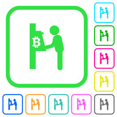 Bitcoin cash machine vivid colored flat icons