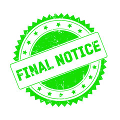 Final Notice green grunge stamp isolated