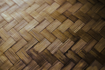 close up old bamboo weaves texture abstract background.