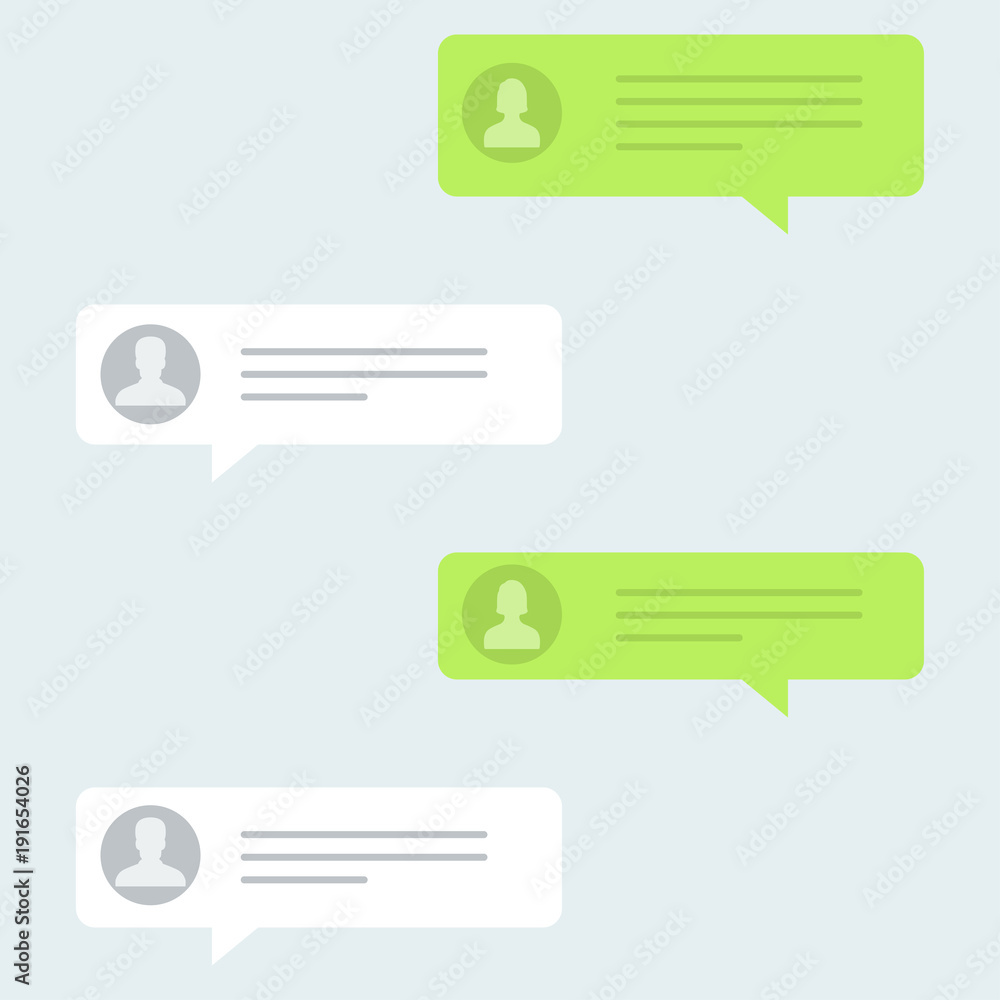 Canvas Prints messages bubbles in trendy flat design. chat messages for social network