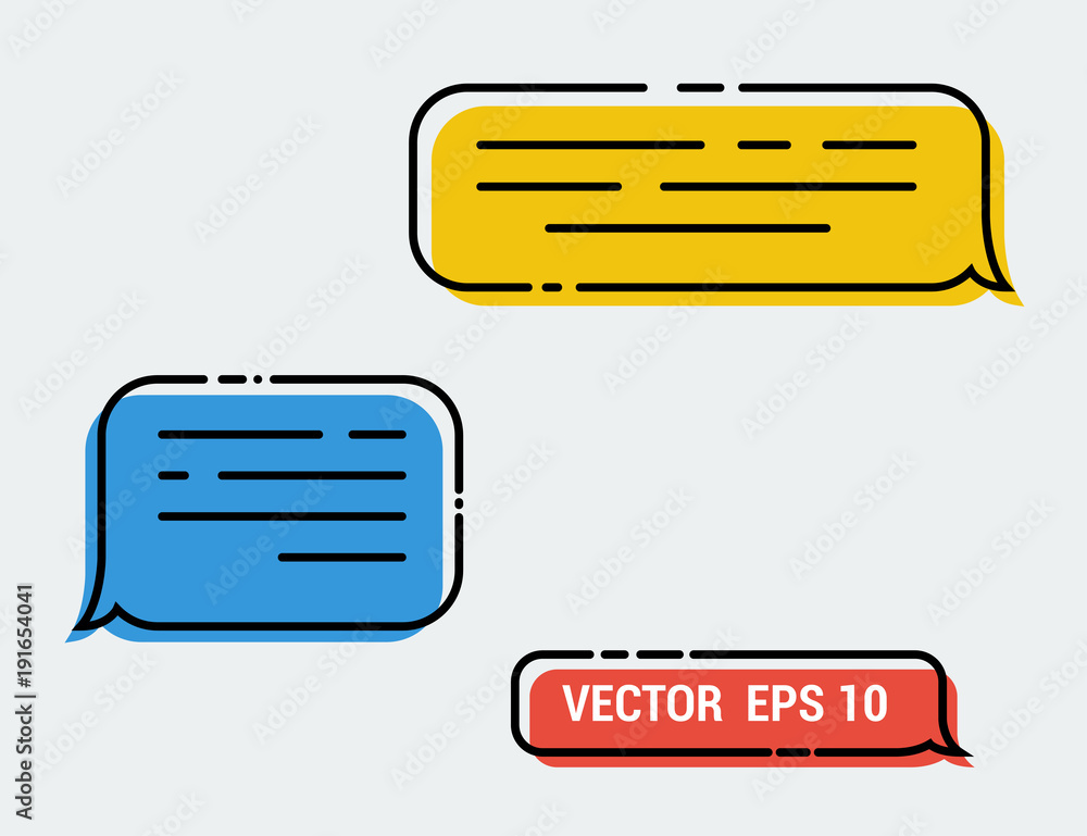 Poster message vector icon in trendy flat design. speech bubble symbol