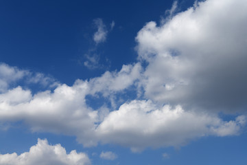 Naklejka na ściany i meble 青空と雲「空想・雲のモンスター」目を見開く、目撃する、直視するなどのイメージ
