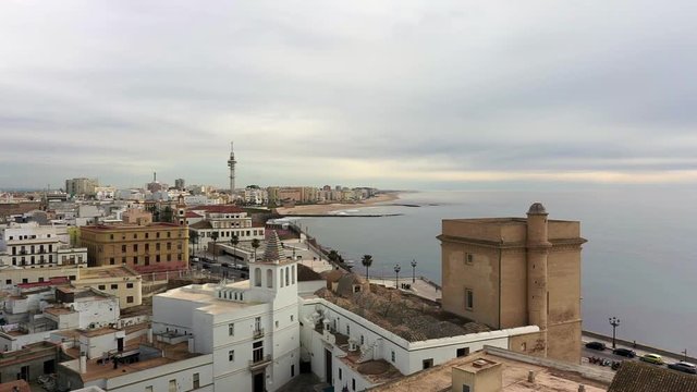 Cadiz Panoramic View from Cathedral Tower Andalusia Spain