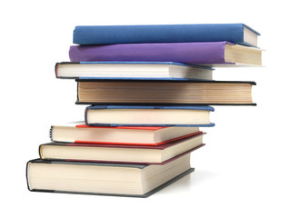 A pile of class books