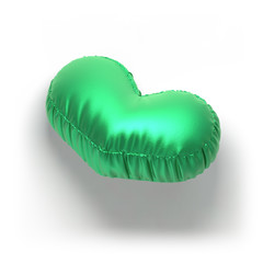 Set of valentines hearts allows create own unique scenes. 3d rendering. Top view isolated on white background. Detailed  gold, metallic surface materials. Bright shiny colors. Heart shaped pillow.