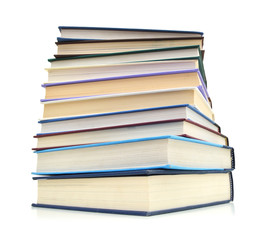 Stack of books isolated on white background