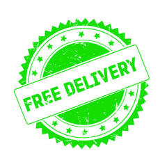 Free Delivery green grunge stamp isolated