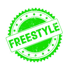 Freestyle green grunge stamp isolated