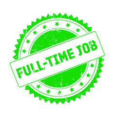 Full-time Job green grunge stamp isolated