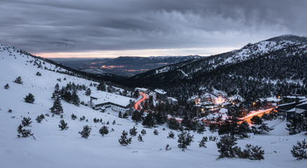 port of navacerrada with snow