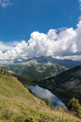 Fototapeta na wymiar Adamello with Camp Lake - Trento Italy