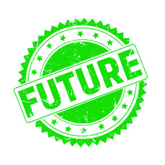 Future green grunge stamp isolated