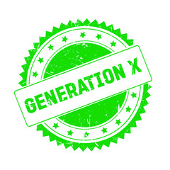 Generation X green grunge stamp isolated