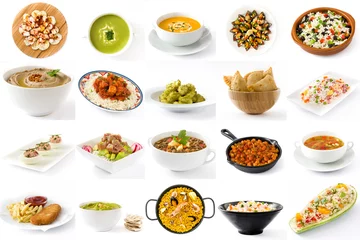 Cercles muraux Manger Food around the world collage isolated on white background    