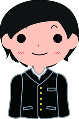 真面目な男子生徒　立つ