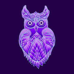 Fantasy mystical purple owl