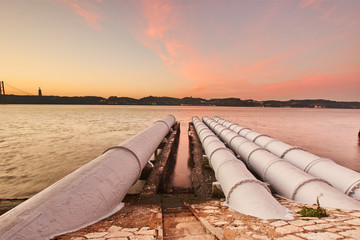 old electricity powerhouse cooling at Lisbon Portugal