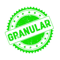 Granular green grunge stamp isolated