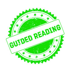 Guided Reading green grunge stamp isolated
