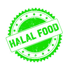 Halal Food green grunge stamp isolated