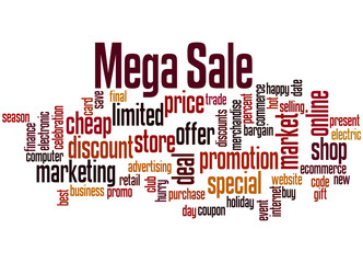 Obraz premium Mega sale word cloud concept 4
