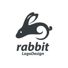 Obraz premium Rabbit Logo Design, Abstract Bunny Logo Design Vector Illustration