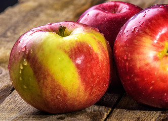 still life with apples on the table close-up