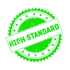 High Standard green grunge stamp isolated