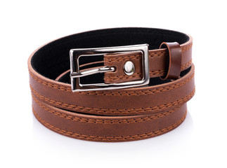 Leather belt isolated on white background