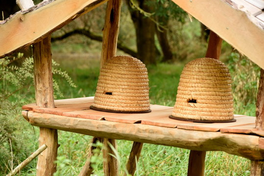Traditionelle Bienenk&ouml;rbe an der Saale