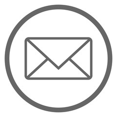 INCOMING MESSAGE button. ENVELOPE icon in circle. Vector.