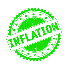 Inflation green grunge stamp isolated