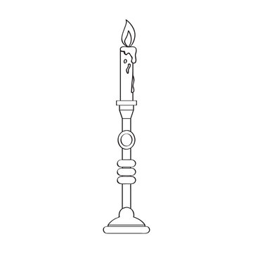 recommend clip art: Isolated candlestick outline