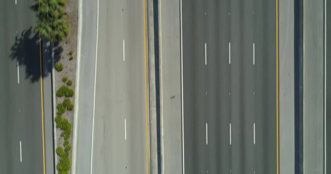 Direct overhead shot drone over highway