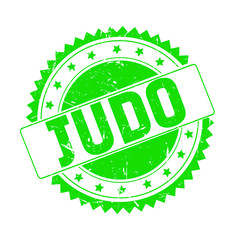 Judo green grunge stamp isolated
