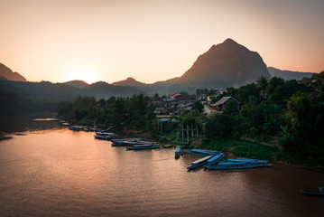 Nong Khiaw Pier at northern Laos