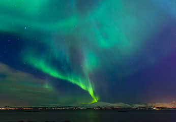 The polar lights in Norway. Tromso