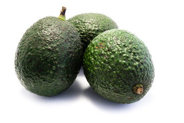 Avocado Avocados isoliert freigestellt auf weißen Hintergrund, Freisteller