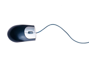 Top view of computer mouse isolated on white