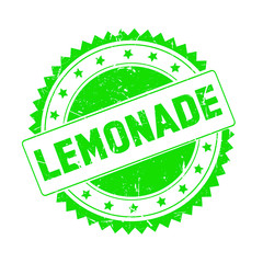 Lemonade green grunge stamp isolated