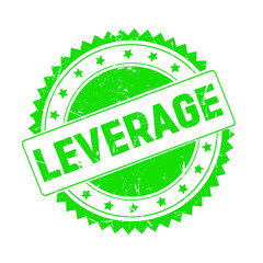 Leverage green grunge stamp isolated