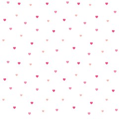 Seamless polka dot pink hearts pattern