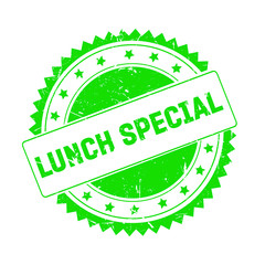 Lunch Special green grunge stamp isolated