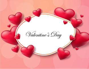 Fototapeta na wymiar 2018 Valentine's day background with textbox and beautifull hearts. Vector illustration