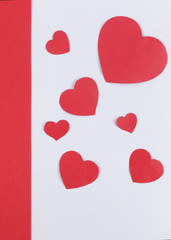 Valentines day concept background. heart paper decorations