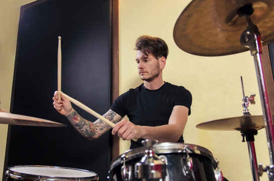 Drummer in action / punk / rock 