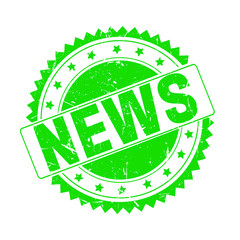 News green grunge stamp isolated