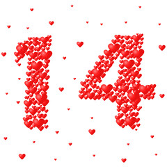 February 14 - texture of voluminous hearts