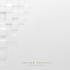 Abstract white square background. Geometric minimalistic cover design. Vector graphic. - obrazy, fototapety, plakaty