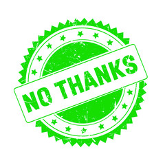 No Thanks green grunge stamp isolated